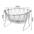 304 Stainless Steel Frying Basket — Retractable Folding Drain Strainer for Fries & Fried Foods