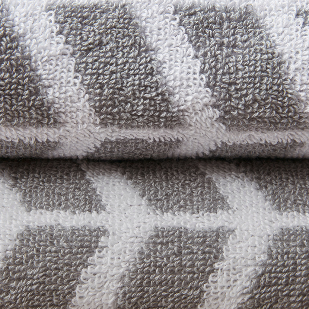Cotton Jacquard Bath Towel 6 Piece Set Grey See below