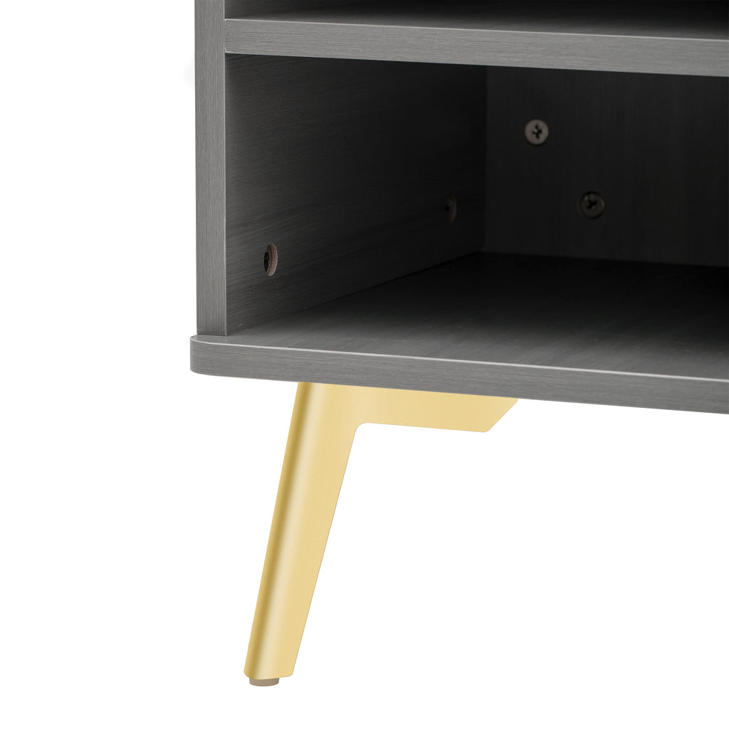 Modern Lift Top Coffee Table Multi Functional Table with Drawers in Gray &amp; White
