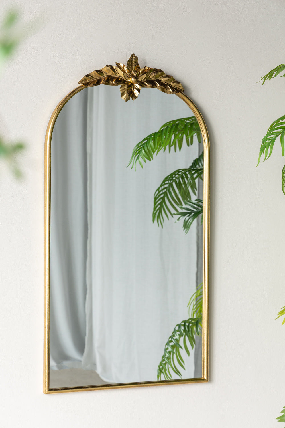 24" x 42" Arched Wall Mirror with Gold Metal Frame, Wall Mirror for Living Room Bedroom Hallway