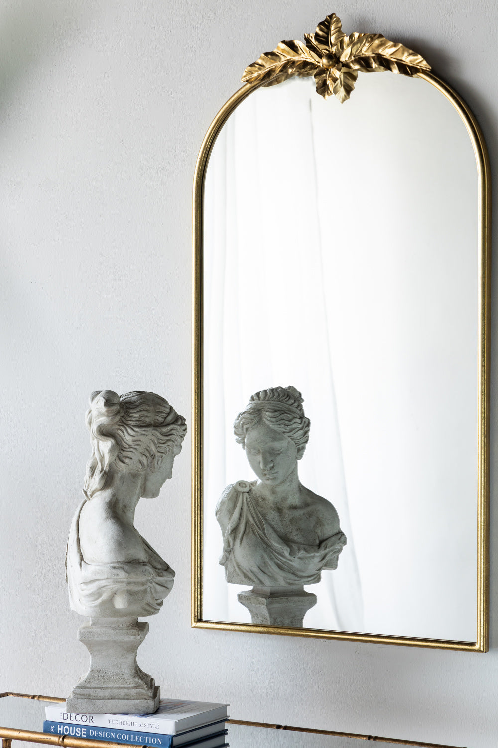 24" x 42" Arched Wall Mirror with Gold Metal Frame, Wall Mirror for Living Room Bedroom Hallway