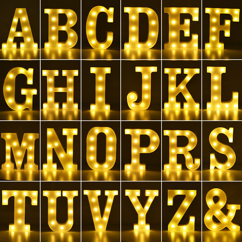 Letter Lights English Numbers Romantic Surprise Birthday Confession Proposal Layout Creative Supplies Scene Decoration Lamp