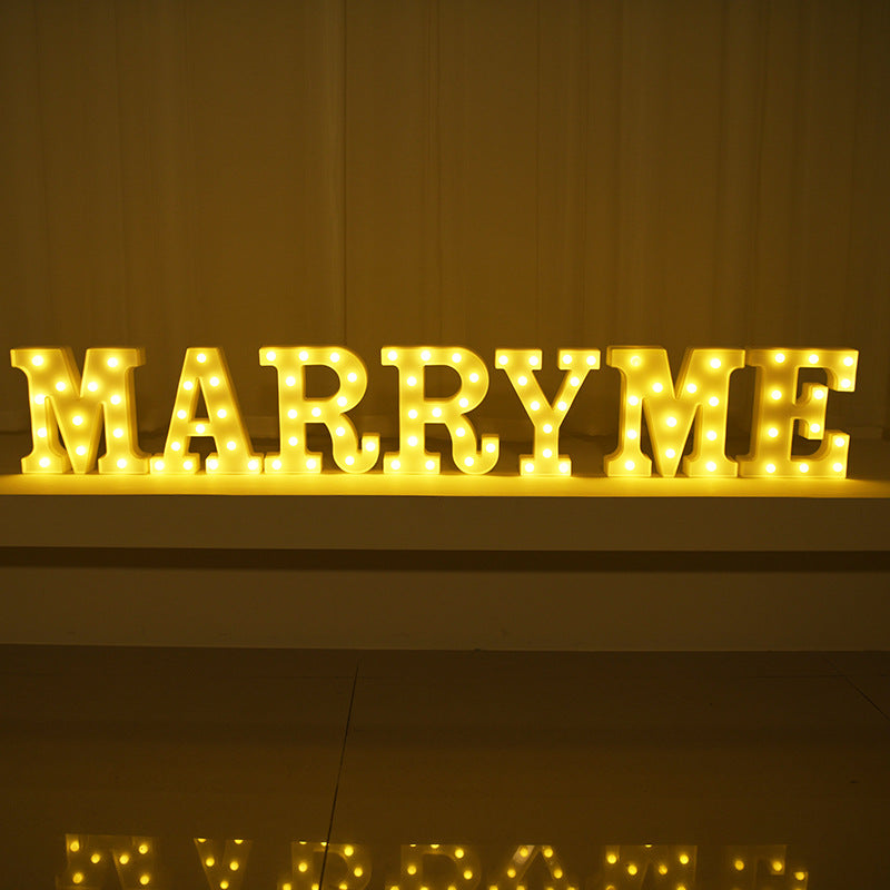 Letter Lights English Numbers Romantic Surprise Birthday Confession Proposal Layout Creative Supplies Scene Decoration Lamp