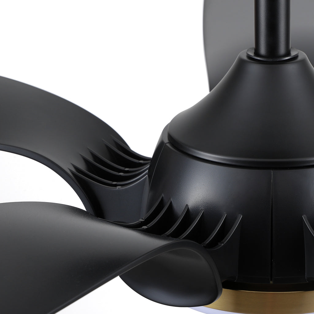 Smart 56" Integrated LED Ceiling Fan with  Antique Black Blades in Matte Black Fan Body Finish