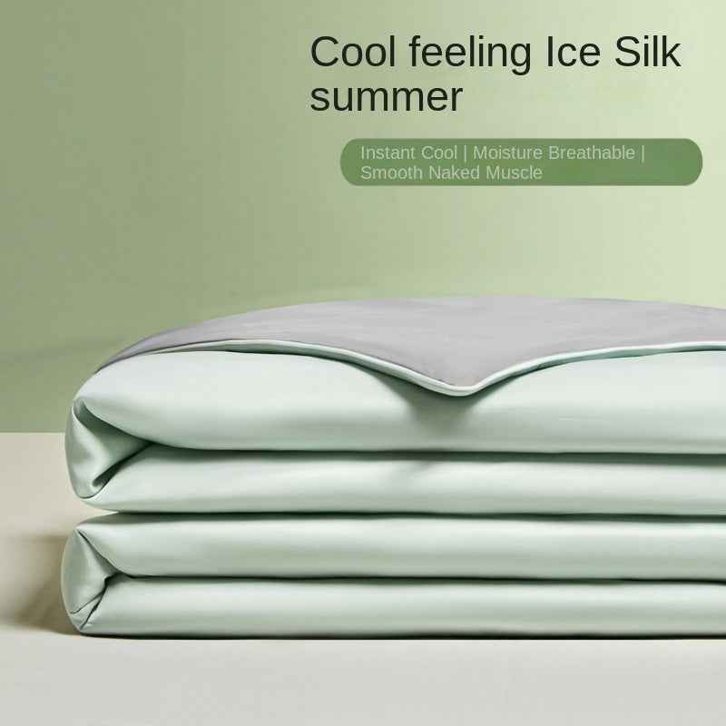 Ice Silk Summer Quilt — Antibacterial Cooling Thin Comforter for Single & Double Beds