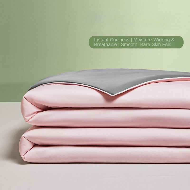 Ice Silk Summer Quilt — Antibacterial Cooling Thin Comforter for Single & Double Beds