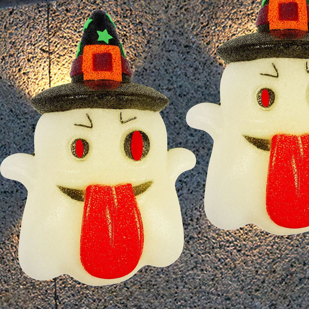 2 Pack Halloween Porch Light Covers, Decorative Ghost Porch Lamp Shade Cover for Indoor Outdoor, Sparkling EVA Ghosts Ornament, Party Haunted House Door Wall Lamp Decoration