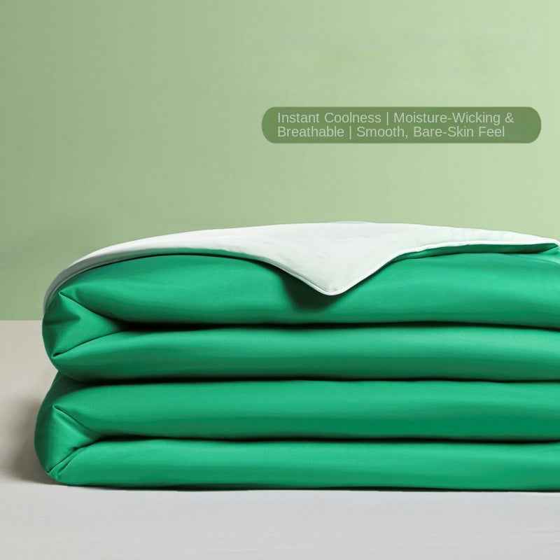 Ice Silk Summer Quilt — Antibacterial Cooling Thin Comforter for Single & Double Beds