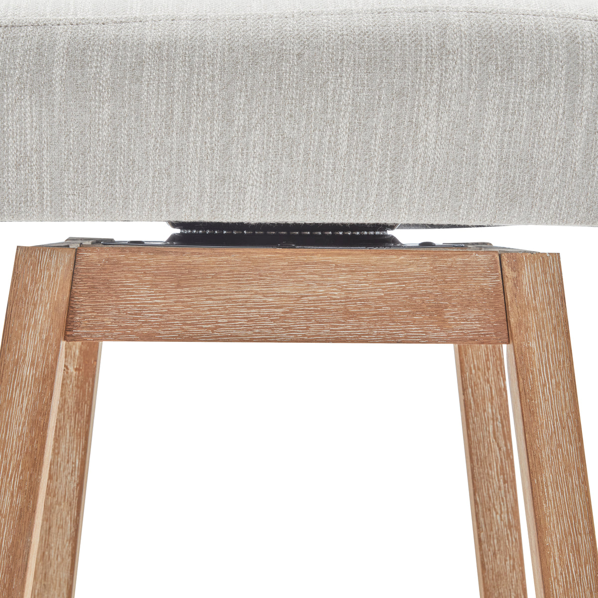 33.25" Swivel Counter Stools Set of 2, Upholstered Counter Height Bar Stools with Solid Rubber Wood Frame, Backrest, Footrest, Armless Barstools for Home Bar, Kitchen Counter, Natural + Beige