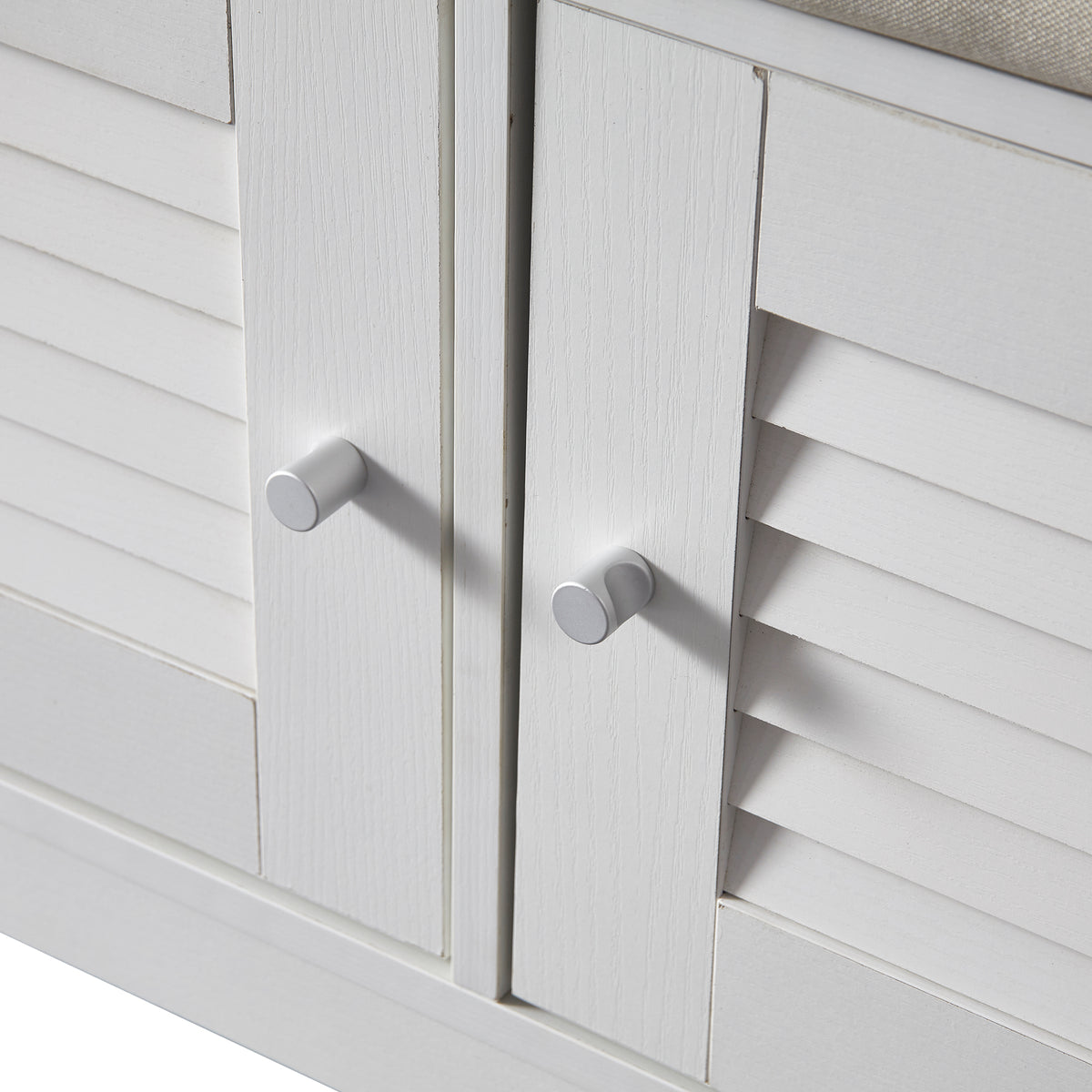 28.74"Shoe Storage Bench with 2 Door Cabinet, Entryway Bench with  White Shoe Storage, Shoe Bench with Cushion, Adjustable Shelves, Shoe Rack Bench for Entryway, Hallway