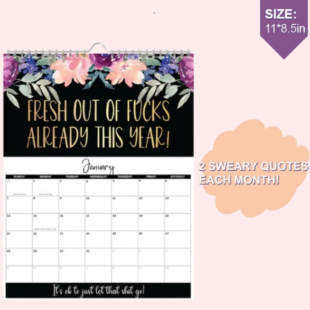 2024 Calendar for Tired-Ass Women | -Fu-ck It Calendar | Tired Women Calendar | 2024 Wall Calendar for Tired | Funny Swear Word Planner Monthly Calendar Gag Gift for Women