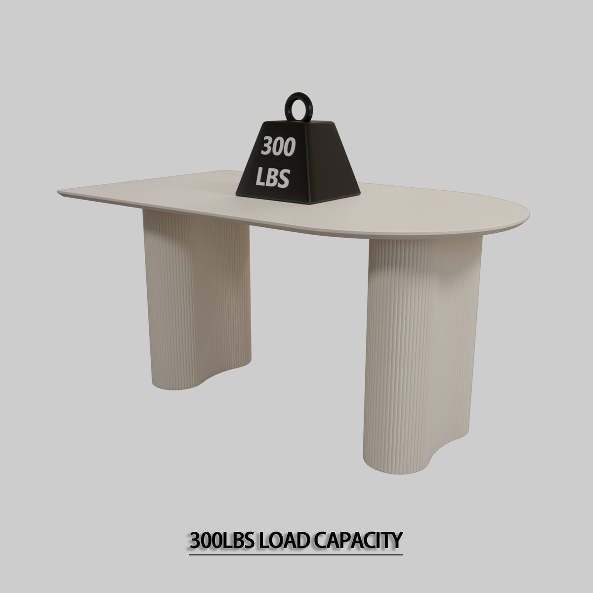 63 "Modern Fashion MDF New Cream Style Dining Table and Irregular Side Table, 4-8 Person Dining Table, Thick Engineering Wood Round Wave Table Legs, Home Kitchen Thick Elegant Cream White Table Top