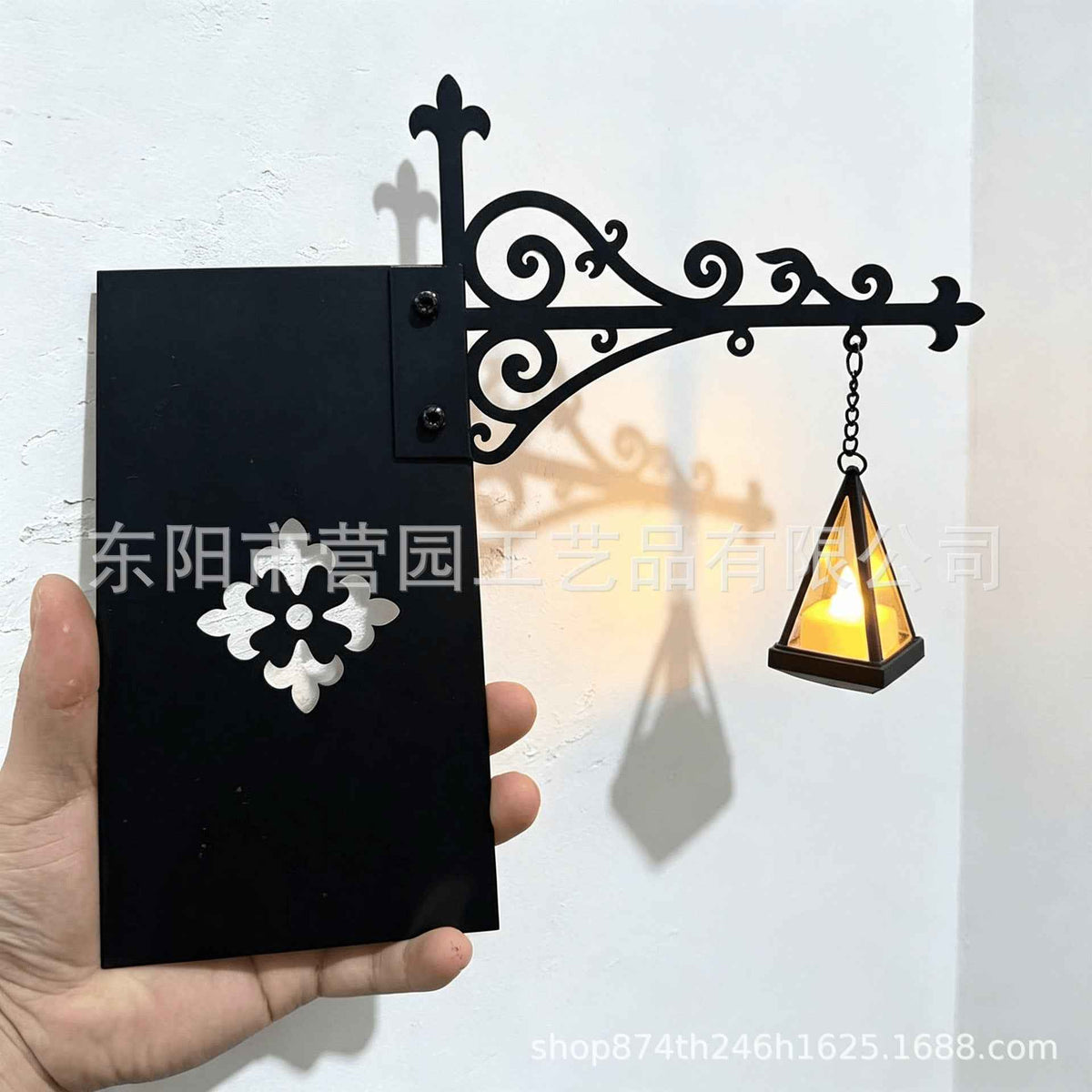 Iron Lantern Bookshelf Light — Vintage Library-Style Wall & Shelf Lamp for Home Decor