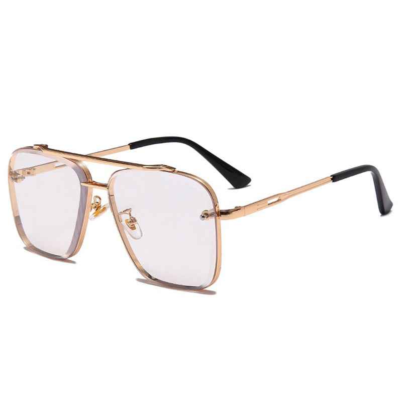 Metal Double-Beam Cut-Edge Sunglasses — Unisex Driving & Street Photography Shades