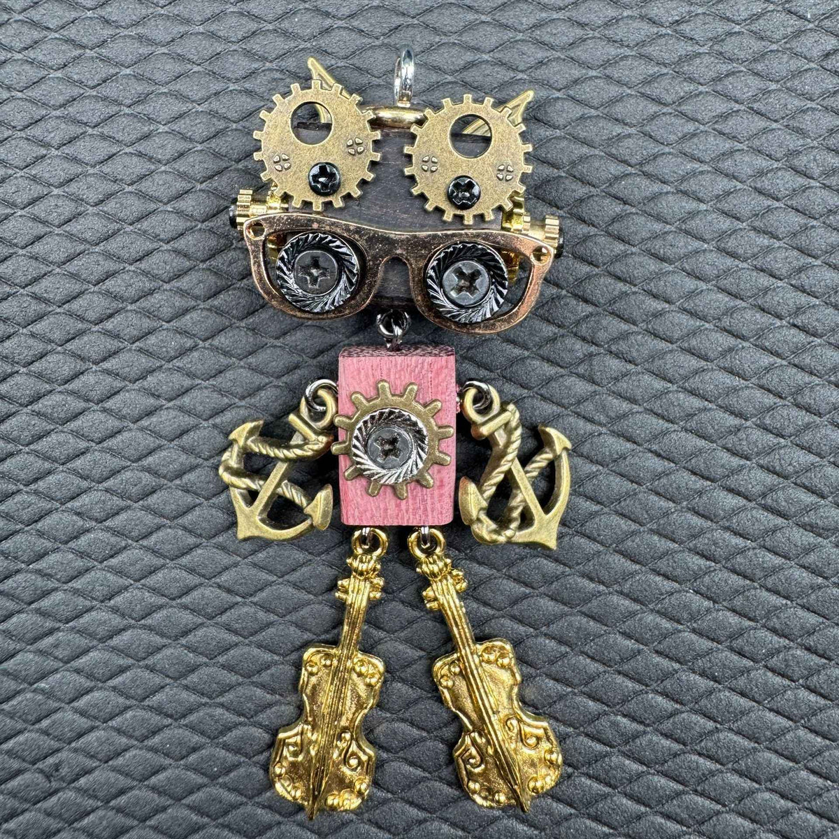 Punk Robot Alloy Pendant — Unisex Necklace & Keychain Charm