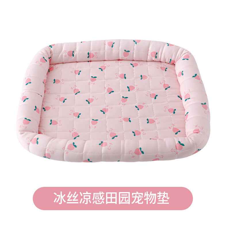 Pastoral Ice Silk Pet Cooling Nest — Summer Cool Mat & Cat Nest for Dogs & Cats