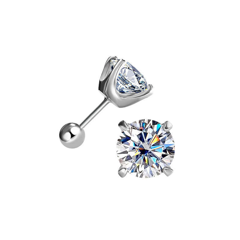 925 Sterling Silver Earrings with crystal front view