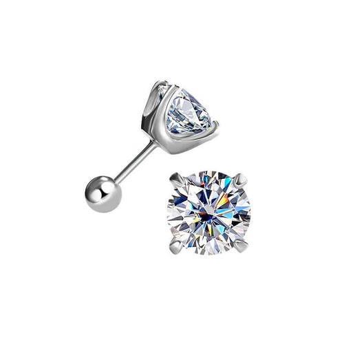 925 Sterling Silver Earrings with crystal front view