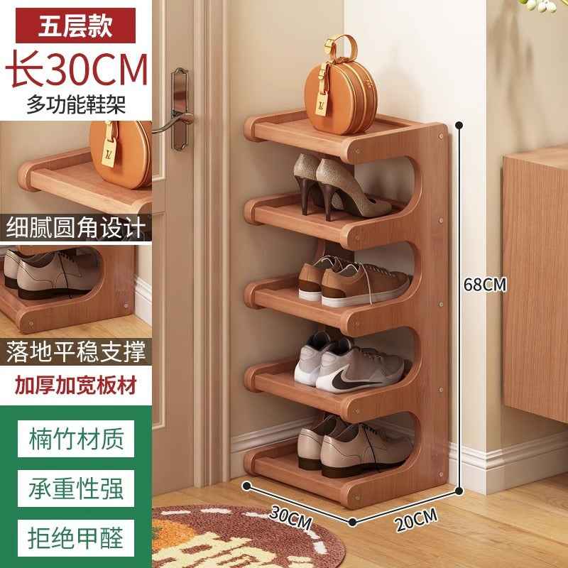 Bamboo Multi-Layer Shoe Rack — Freestanding Wooden Storage Shelf for Entryway & Bedroom