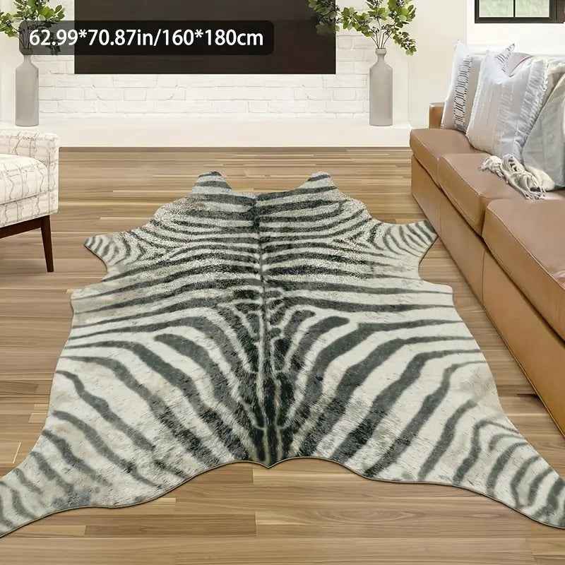Animal Print Area Rug — Stain-Resistant Faux Fur Pattern Carpet for Bedroom & Living Room