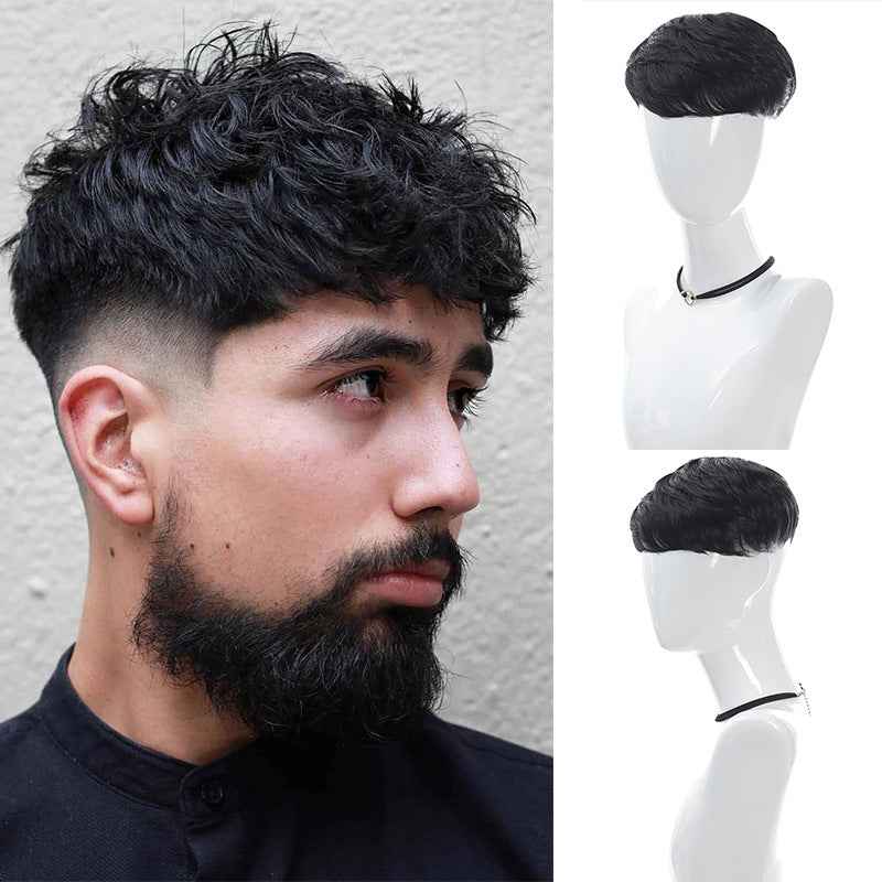 Men's Hair Topper Clip-In Extension — Rose Net Synthetic Top Piece for Volume & Coverage
