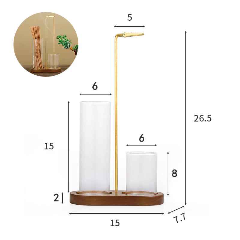Glass Inverted Incense Burner & Holder — Decorative Desktop Incense Storage Ornament
