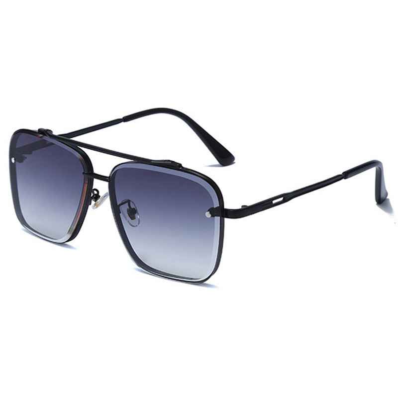 Metal Double-Beam Cut-Edge Sunglasses — Unisex Driving & Street Photography Shades