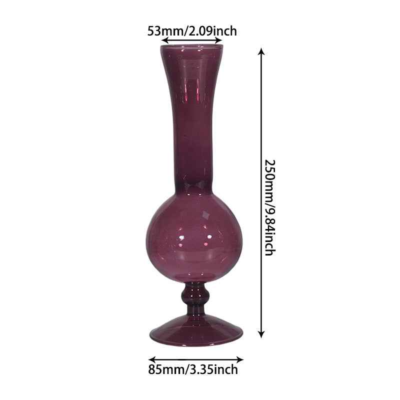 Retro Borosilicate Glass Vase — Aesthetic Flower Vessel for Living Room & Home Decor