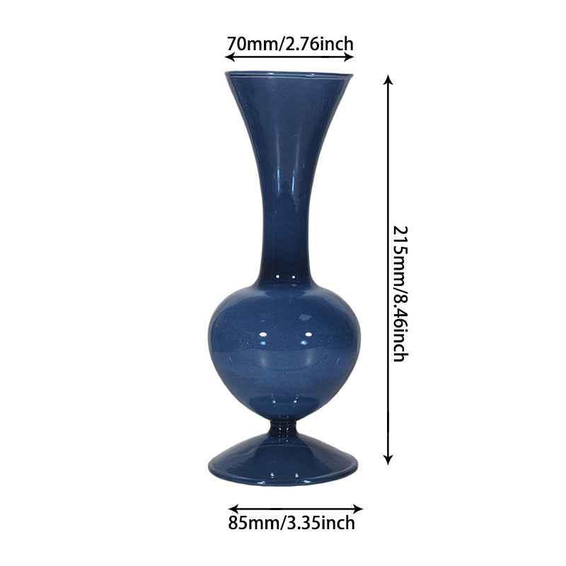 Retro Borosilicate Glass Vase — Aesthetic Flower Vessel for Living Room & Home Decor