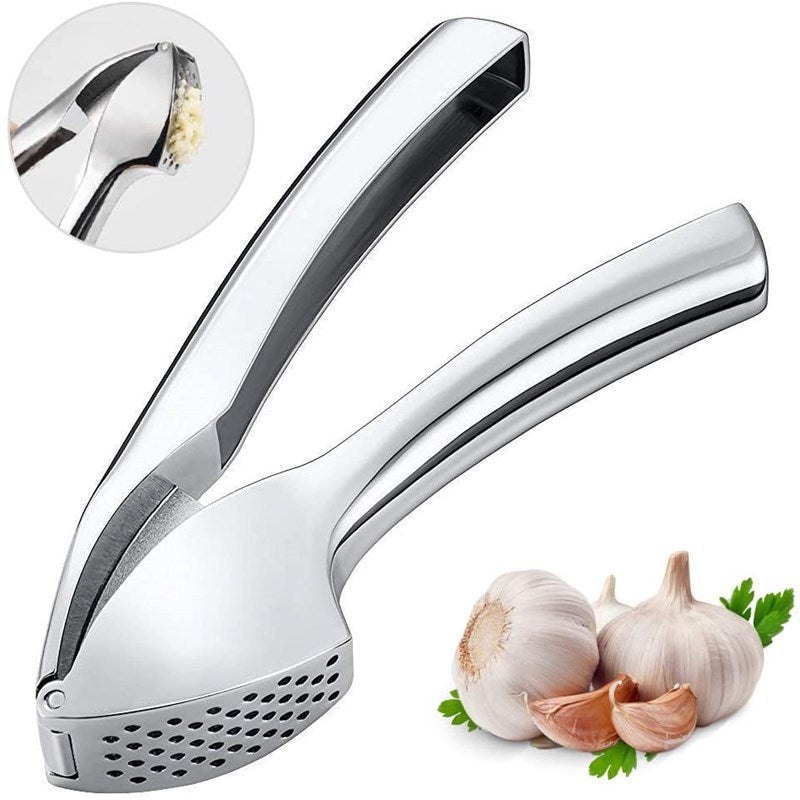 New Stainless Steel Kitchen Garlic Press Large Manual Garlic Press Set Kitchen Gadgets