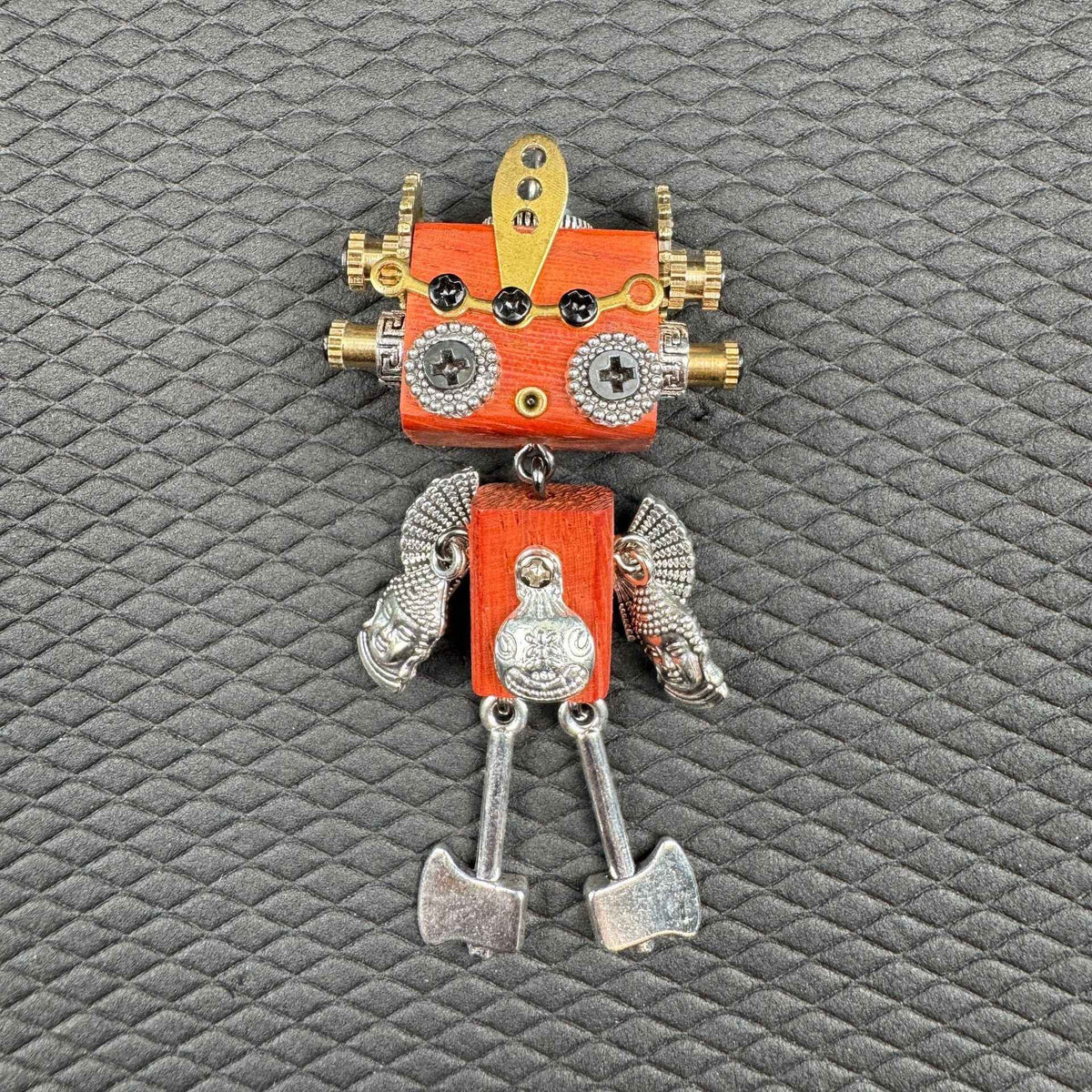 Punk Robot Alloy Pendant — Unisex Necklace & Keychain Charm