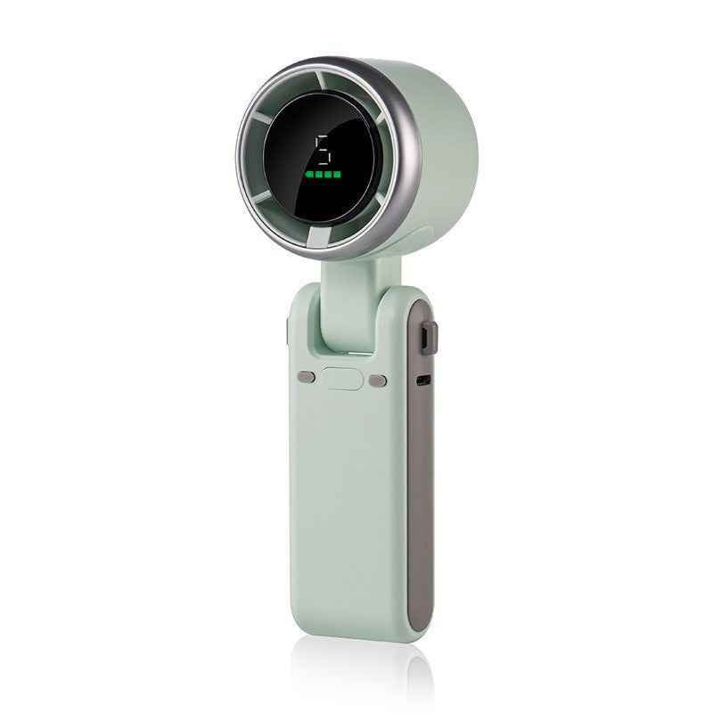 High-Speed Turbo Handheld Fan with Digital Display — Portable Foldable Neck Fan