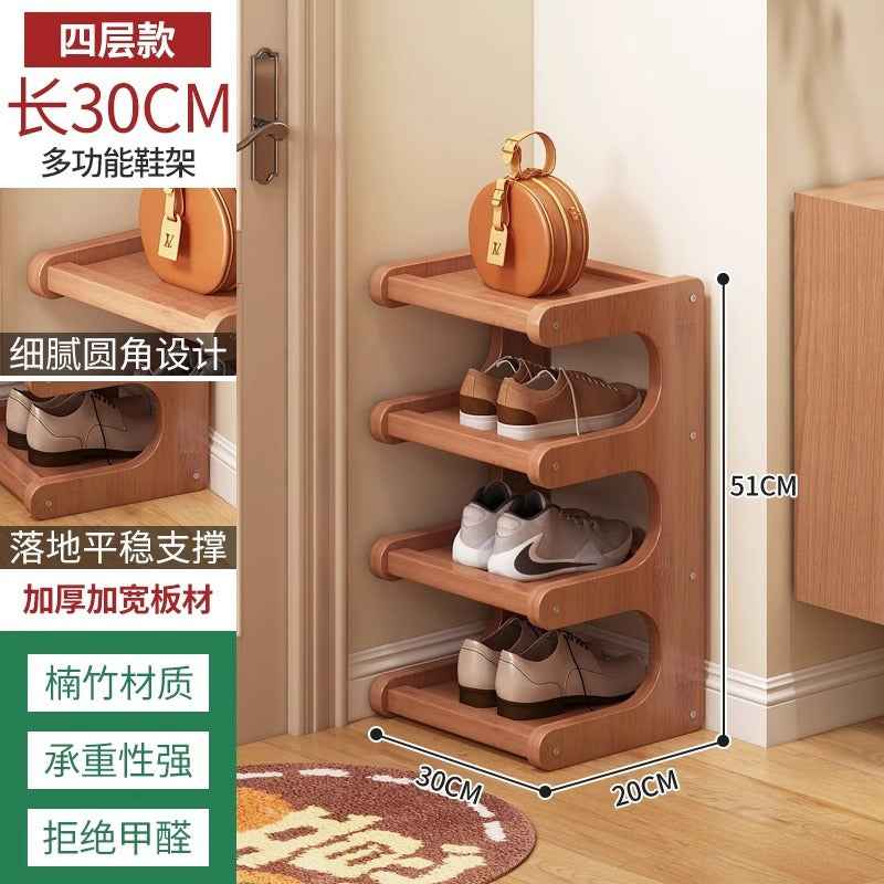 Bamboo Multi-Layer Shoe Rack — Freestanding Wooden Storage Shelf for Entryway & Bedroom