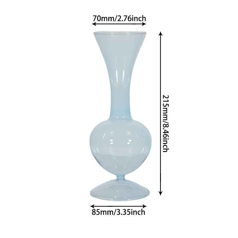 Retro Borosilicate Glass Vase — Aesthetic Flower Vessel for Living Room & Home Decor