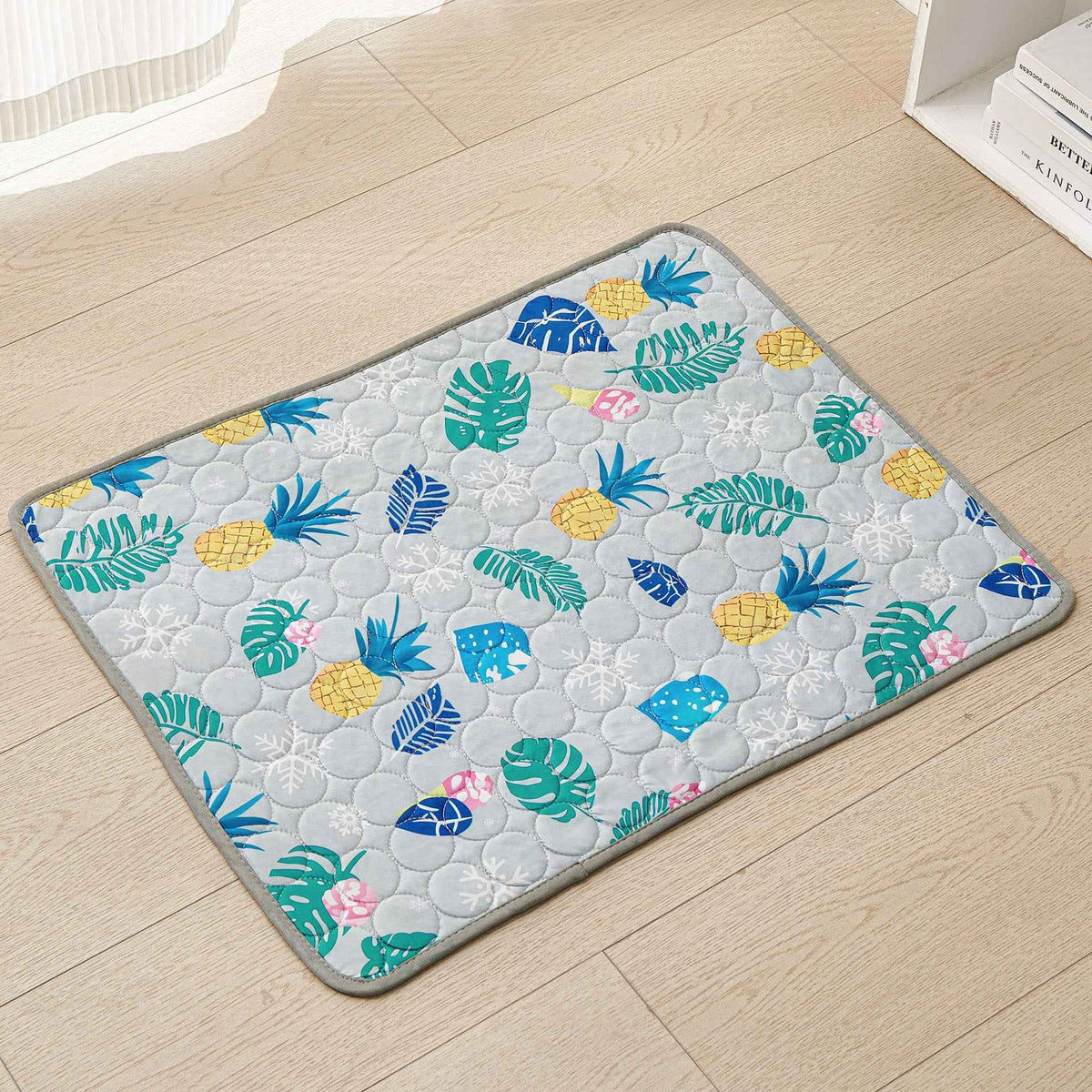 Paw Print Ice Silk Pet Cooling Mat — Non-Slip Breathable Summer Mat for Dogs & Cats