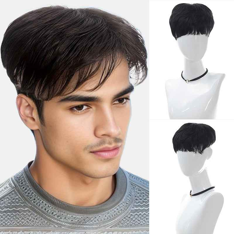 Men's Hair Topper Clip-In Extension — Rose Net Synthetic Top Piece for Volume & Coverage