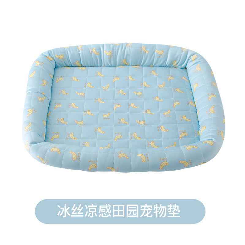 Pastoral Ice Silk Pet Cooling Nest — Summer Cool Mat & Cat Nest for Dogs & Cats