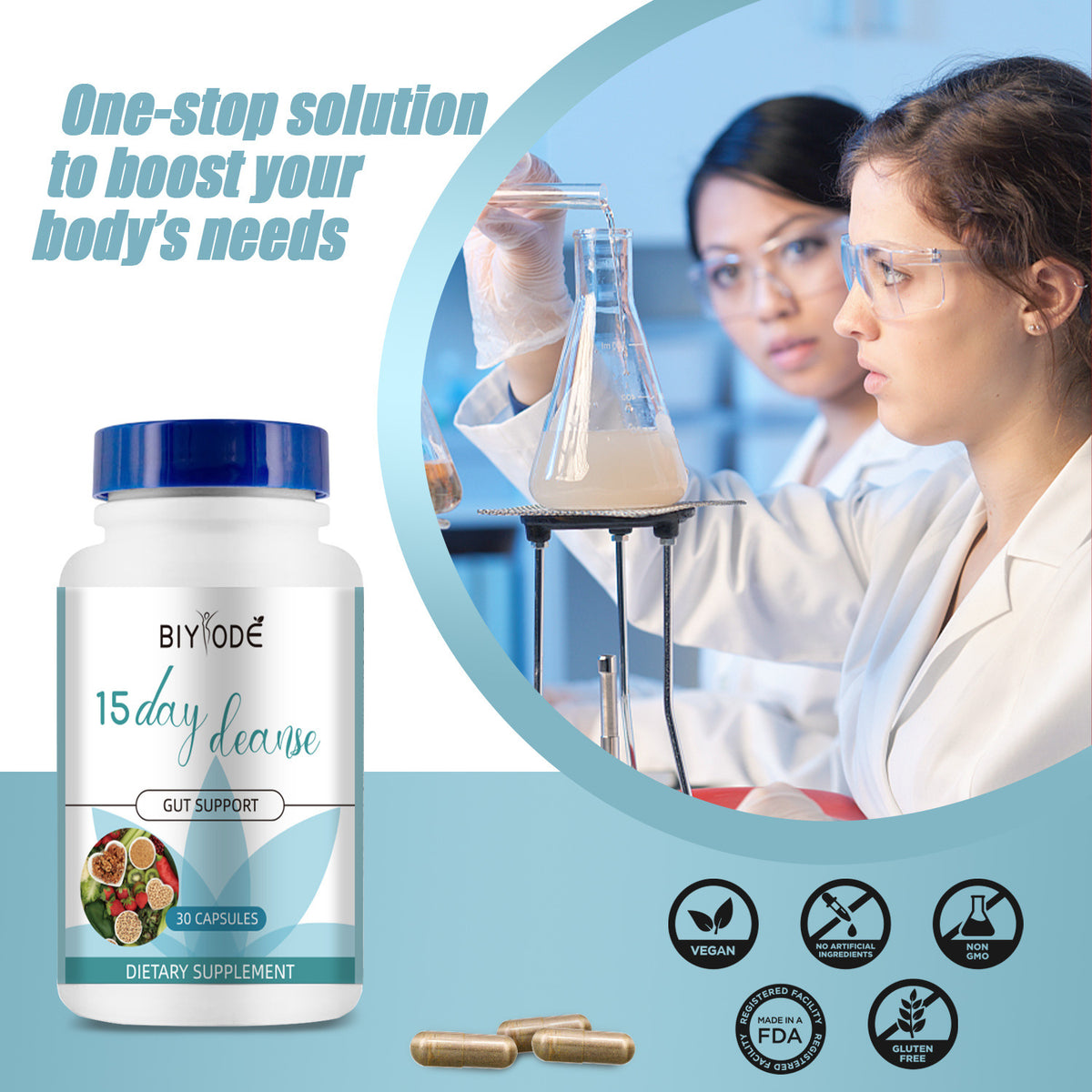 Clean Capsule GMP Factory Cross-border Supplier 15 Day Cleanse Capsules30 Grain Foreign Trade Hot Sale