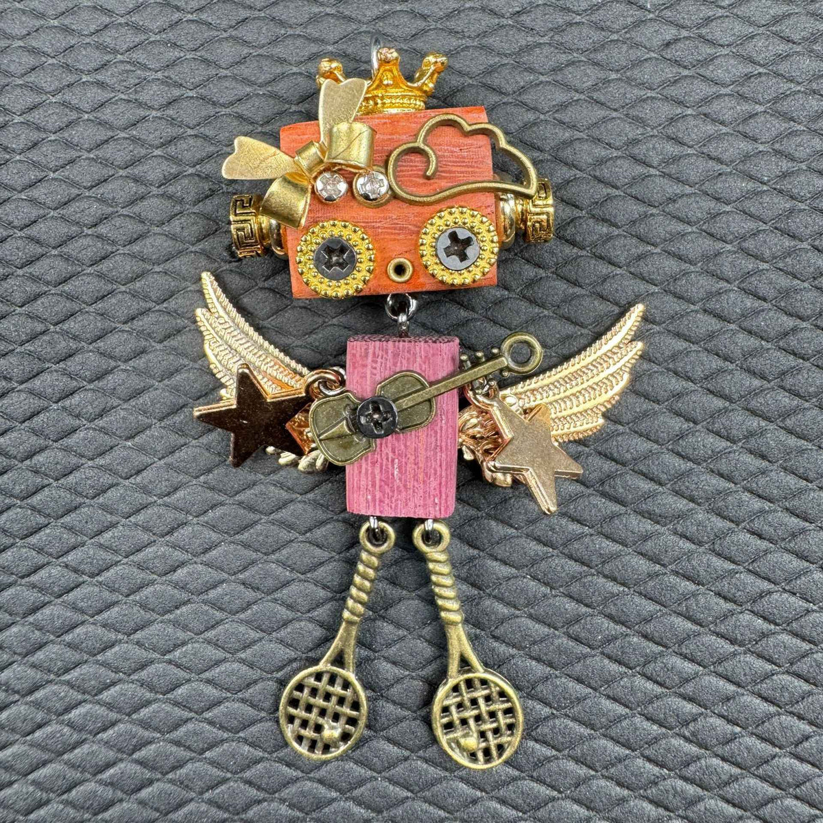 Punk Robot Alloy Pendant — Unisex Necklace & Keychain Charm