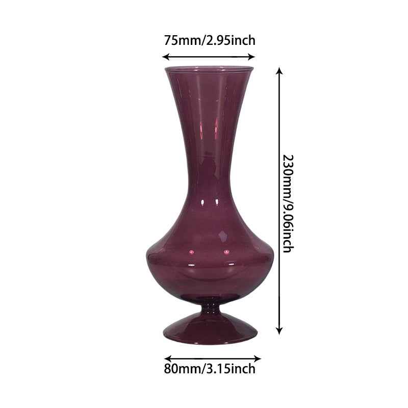 Retro Borosilicate Glass Vase — Aesthetic Flower Vessel for Living Room & Home Decor