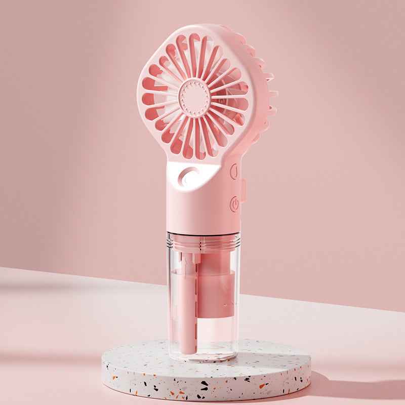 Handheld Mist Spray Fan — USB Rechargeable Portable Mini Fan for Outdoor & On-the-Go Cooling