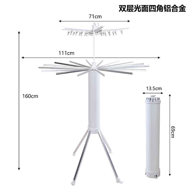 Foldable Octopus Clothes Drying Rack — Telescopic Floor-Standing Rack for Balcony & Outdoor Use