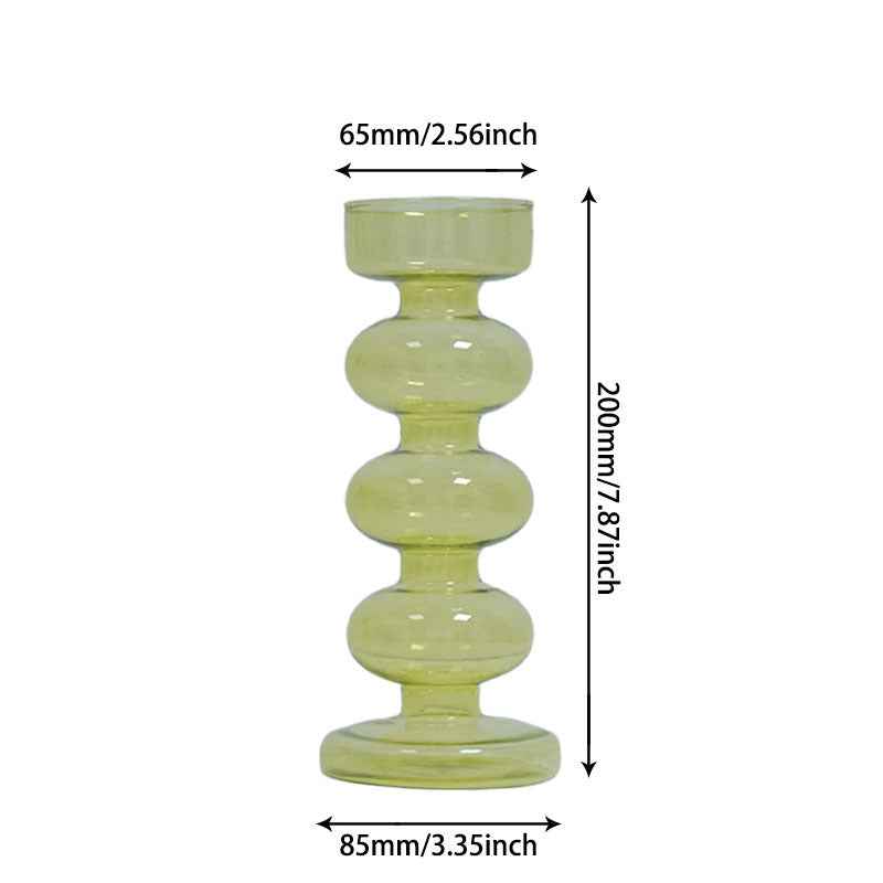 Retro Borosilicate Glass Vase — Aesthetic Flower Vessel for Living Room & Home Decor