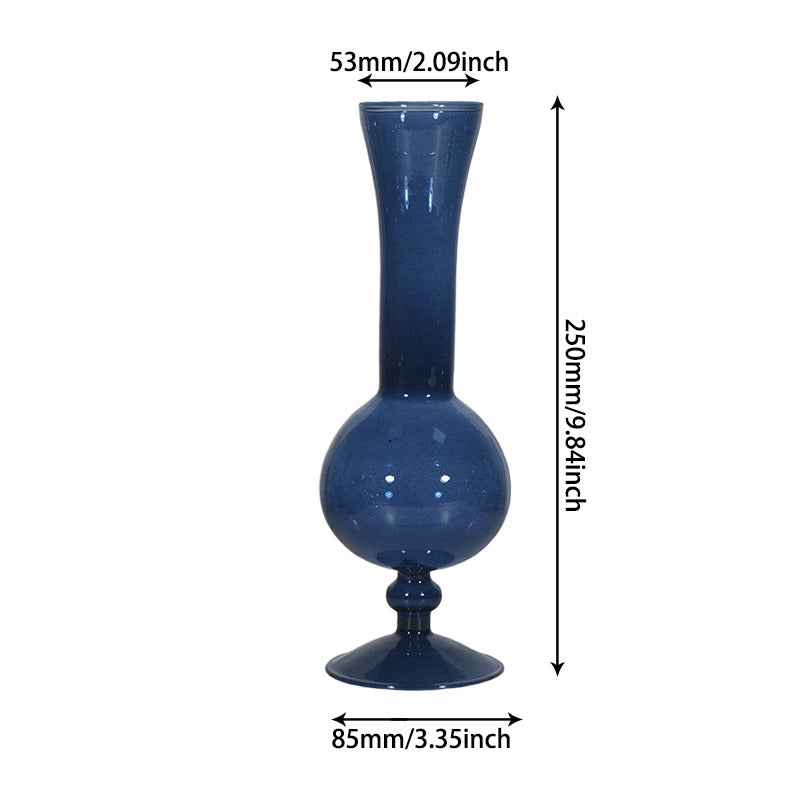 Retro Borosilicate Glass Vase — Aesthetic Flower Vessel for Living Room & Home Decor