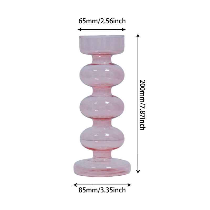 Retro Borosilicate Glass Vase — Aesthetic Flower Vessel for Living Room & Home Decor