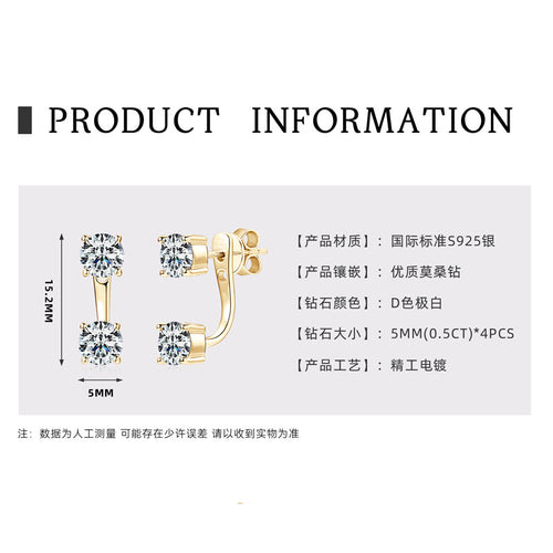 925 Sterling Silver Moissanite-Style Convertible