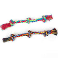 Cotton Rope Knot Dog Toy — Three-Section Braided Chew & Tug Toy | Assorted Colors