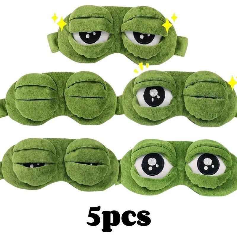 Funny Frog Sleep Mask — Cute Polyester Eye Mask for Sleeping, Travel & Napping