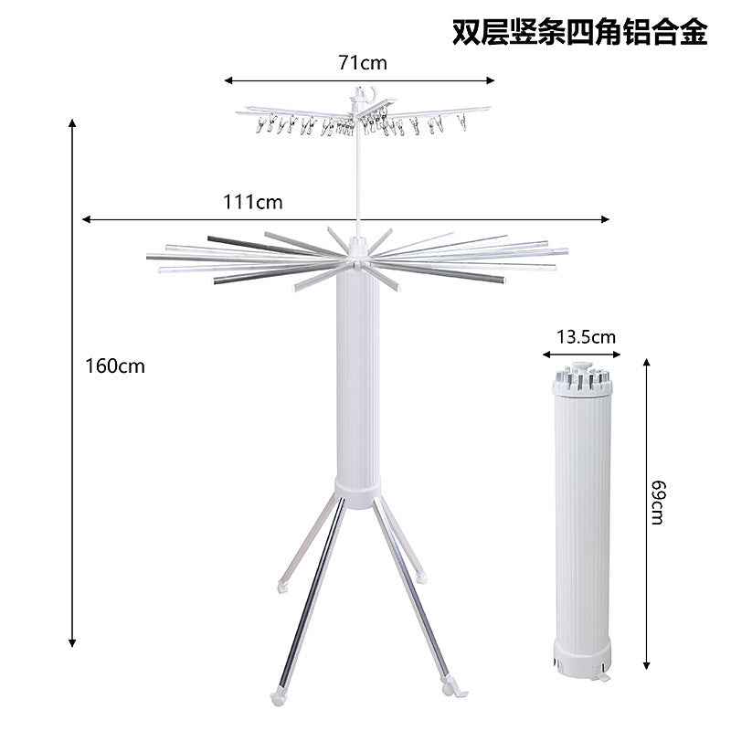 Foldable Octopus Clothes Drying Rack — Telescopic Floor-Standing Rack for Balcony & Outdoor Use