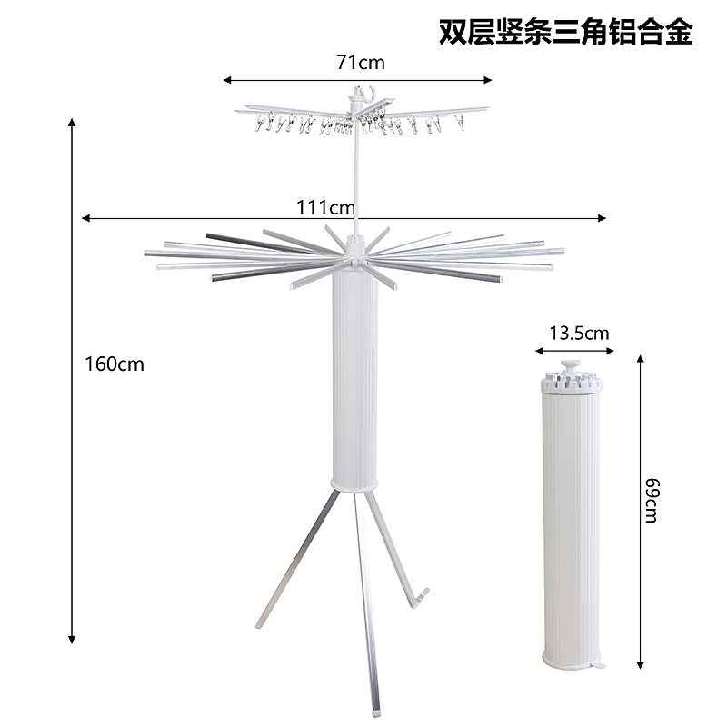 Foldable Octopus Clothes Drying Rack — Telescopic Floor-Standing Rack for Balcony & Outdoor Use